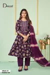 Srija Vol 2 By Deecee Rayon Foil Printed Embroidery Anarkali Kurtis Set
